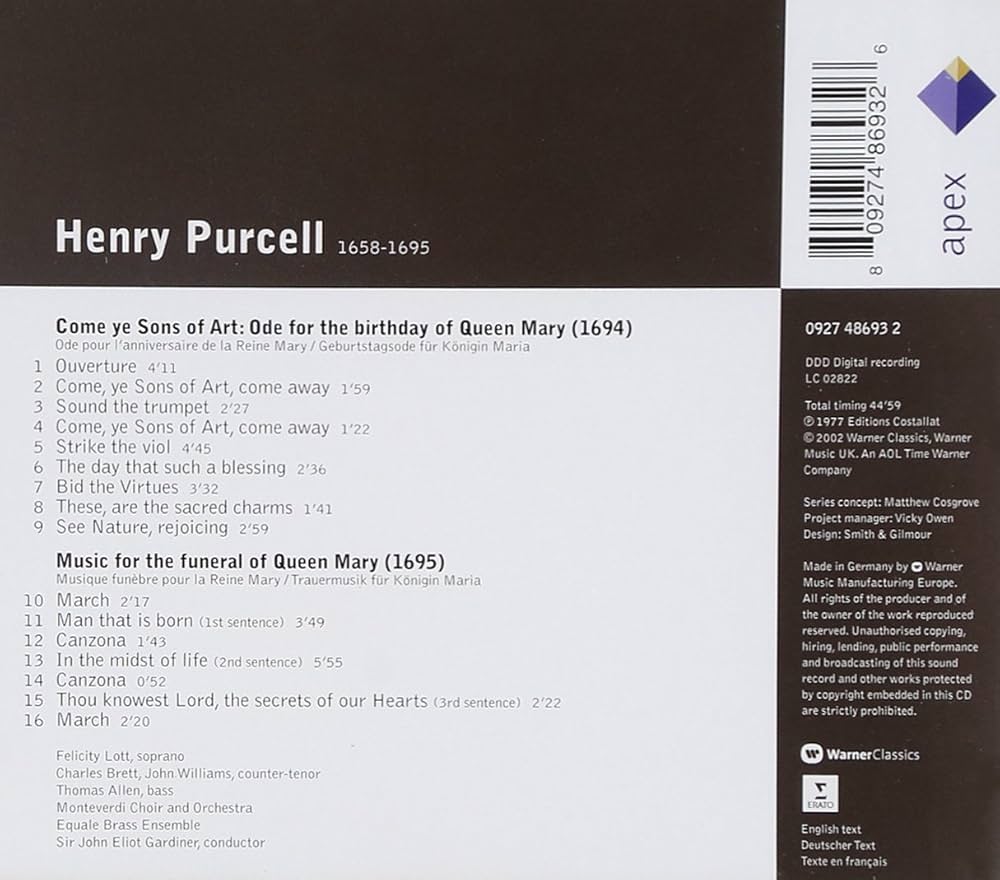 MF　　パーセル　　劇音楽全集　6ＣＤ MF パーセル 劇音楽全集 6CD